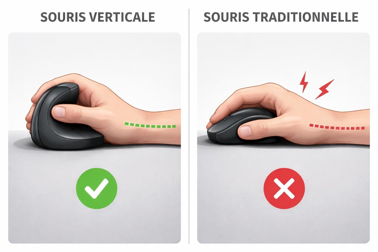 découvrez notre avis complet sur la souris ergonomique verticale, un outil clé pour réduire les troubles musculosquelettiques et améliorer votre confort au travail.