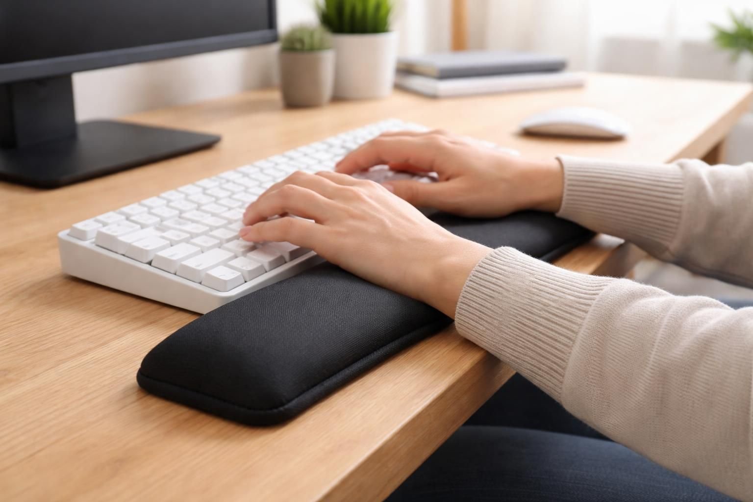 découvrez comment un repose-poignets peut améliorer la position naturelle de vos mains, réduire la fatigue et prévenir les douleurs lors de l'utilisation prolongée du clavier ou de la souris.