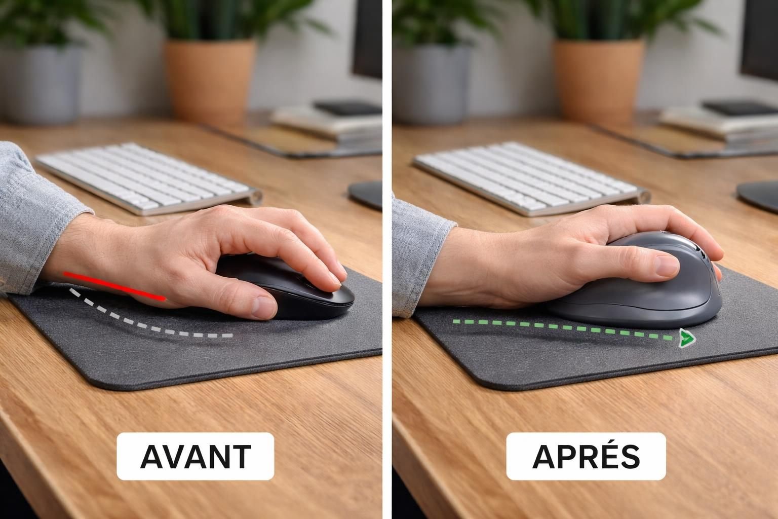 découvrez comment une souris de bureau ergonomique peut améliorer votre posture au travail, réduire les douleurs musculaires et augmenter votre confort tout au long de la journée.
