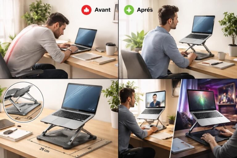 découvrez notre comparatif des meilleurs supports laptop pour prévenir les douleurs de dos et améliorer votre confort de travail au quotidien.