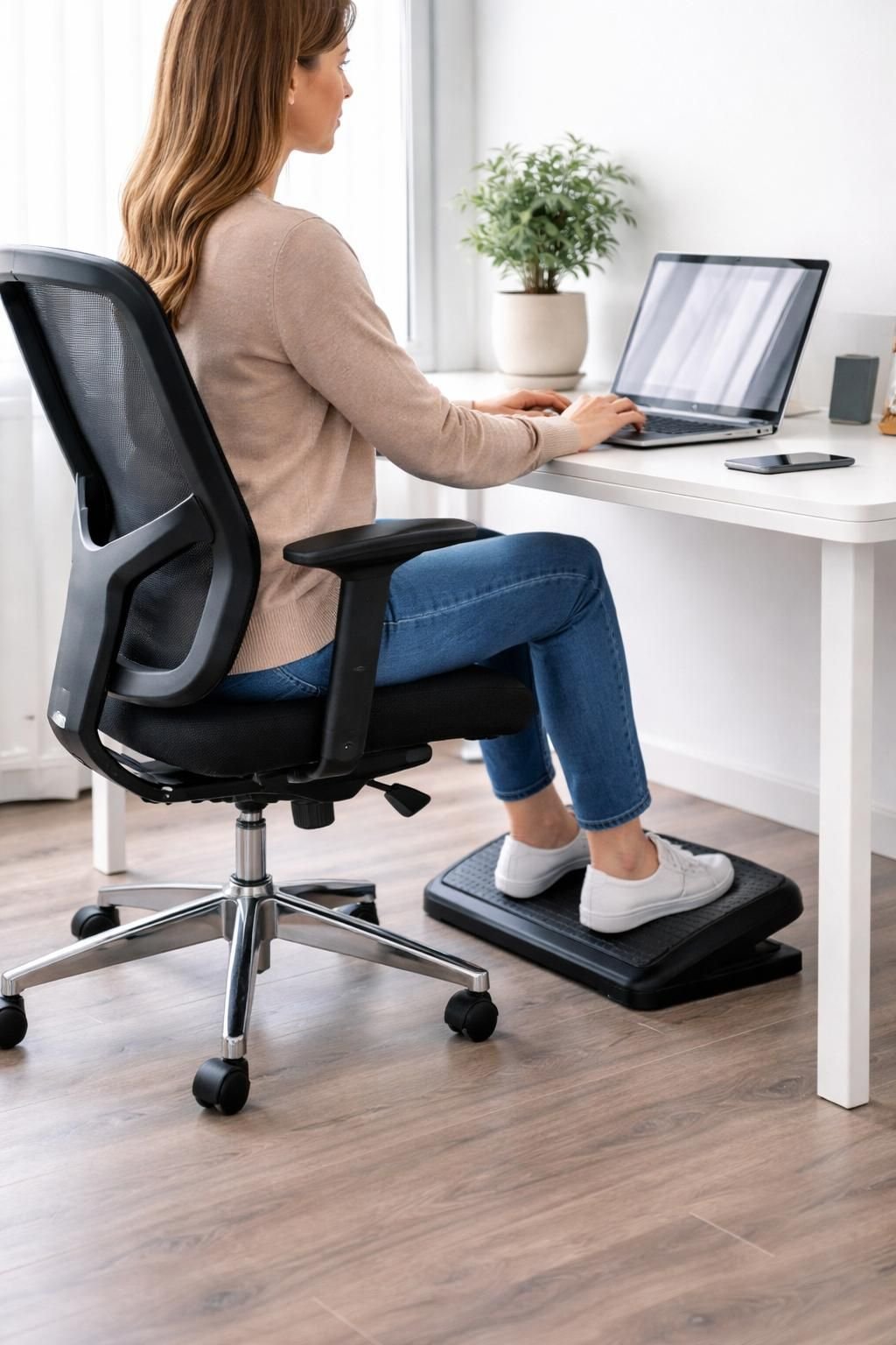 découvrez notre repose-pieds bureau conçu pour améliorer l'alignement de votre posture assise et favoriser un confort optimal tout au long de la journée.