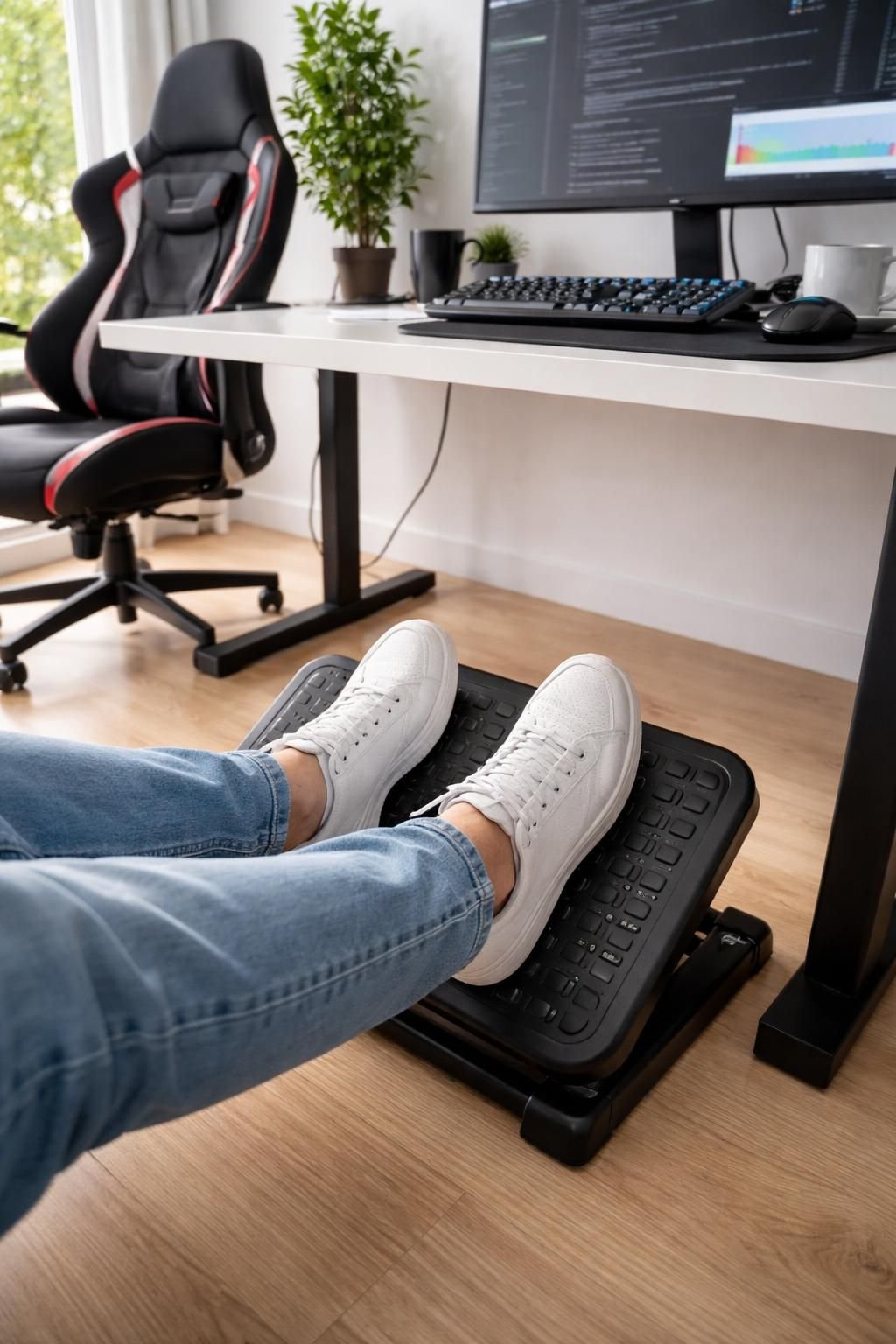 découvrez notre repose-pieds gaming conçu pour soutenir vos lombaires et améliorer votre confort durant vos longues sessions de jeu.