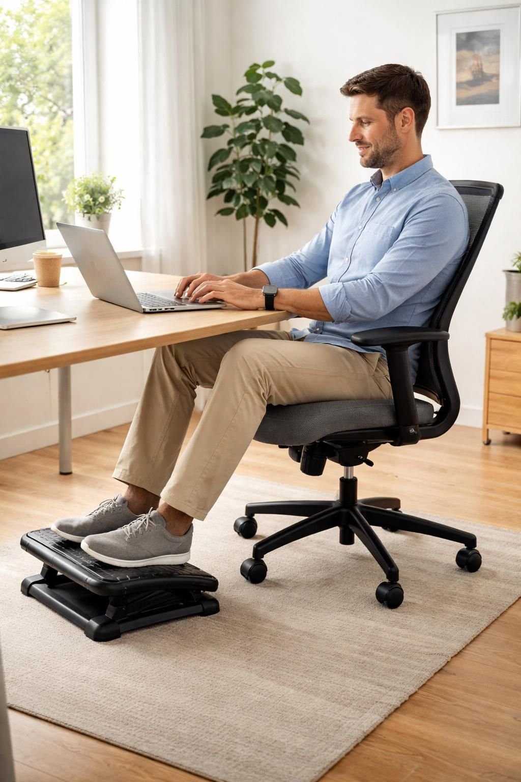 découvrez notre repose-pieds grande taille, conçu pour ajuster facilement la hauteur de votre chaise et améliorer votre confort au quotidien.