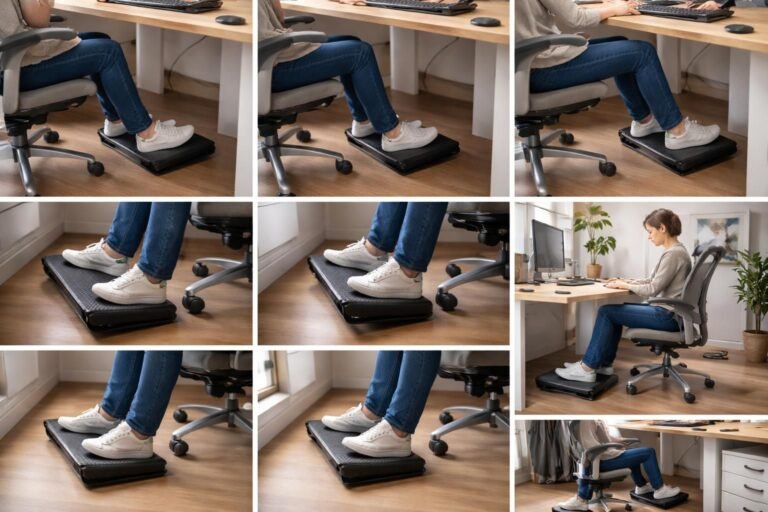 découvrez notre repose-pieds ergonomique conçu pour prévenir les fourmillements et améliorer la circulation sanguine dans les jambes au bureau, pour un confort optimal toute la journée.