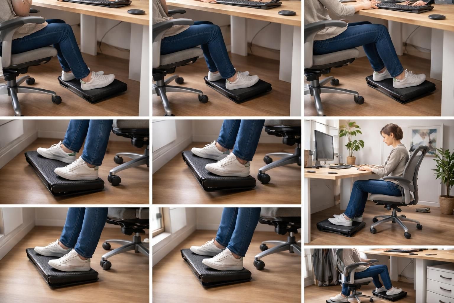 découvrez notre repose-pieds ergonomique conçu pour prévenir les fourmillements et améliorer la circulation sanguine dans les jambes au bureau, pour un confort optimal toute la journée.