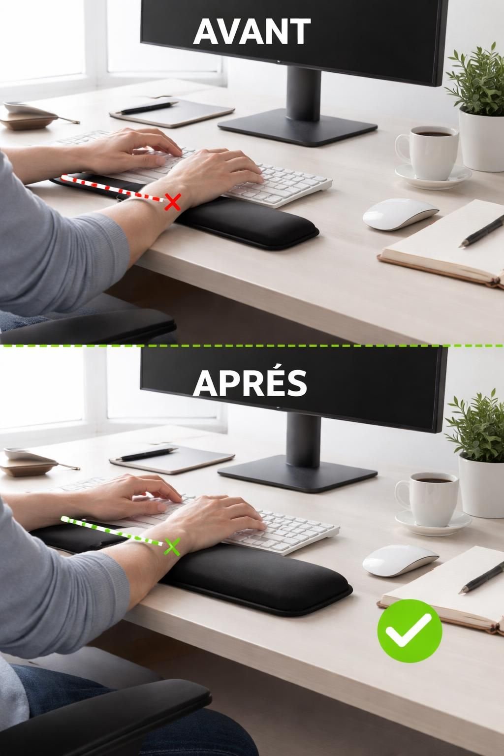 découvrez comment un repose-poignets adapté peut soulager efficacement les tensions du poignet et améliorer votre confort au quotidien.