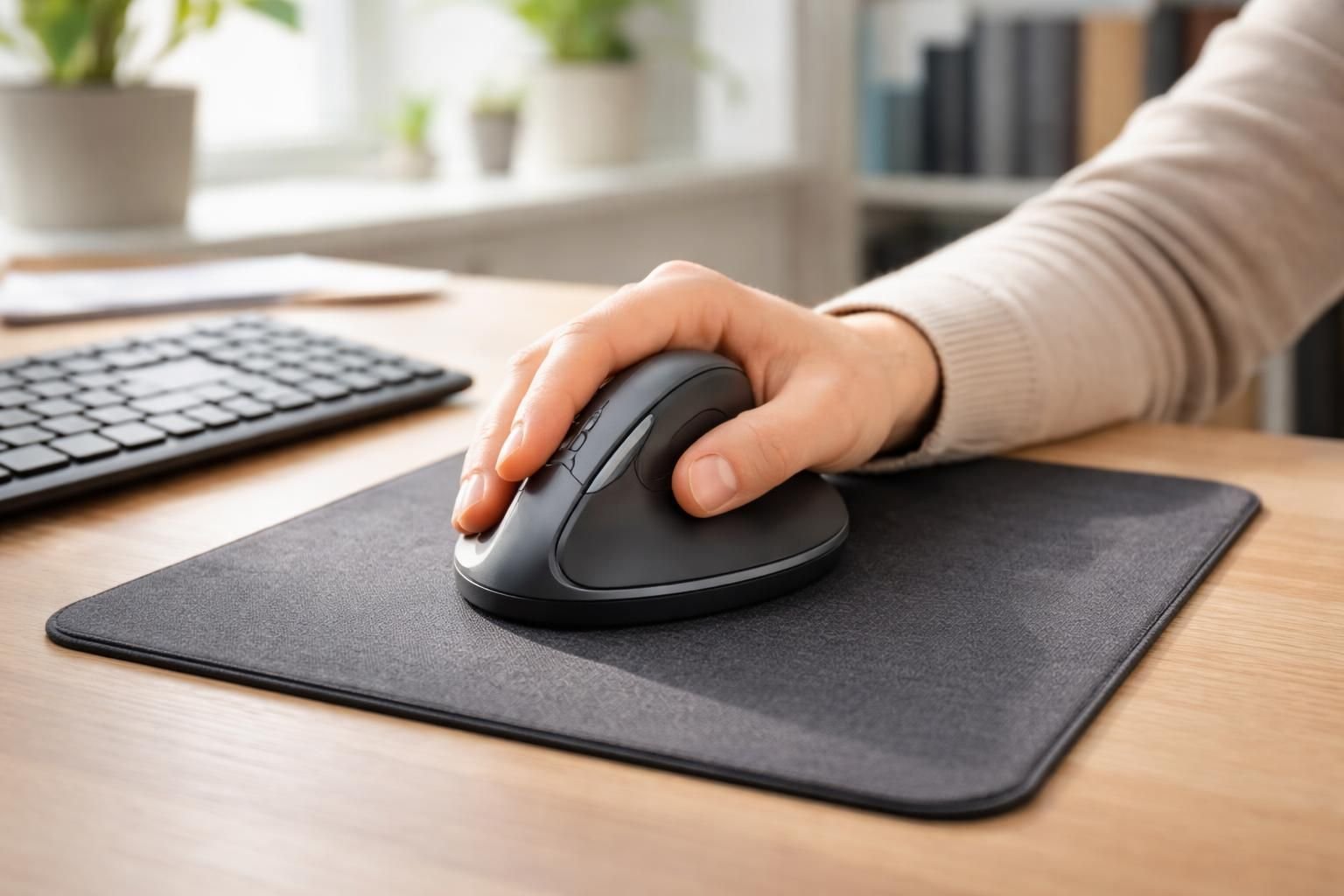 découvrez notre souris ergonomique sans fil conçue pour réduire la fatigue des poignets au bureau et améliorer votre confort de travail au quotidien.