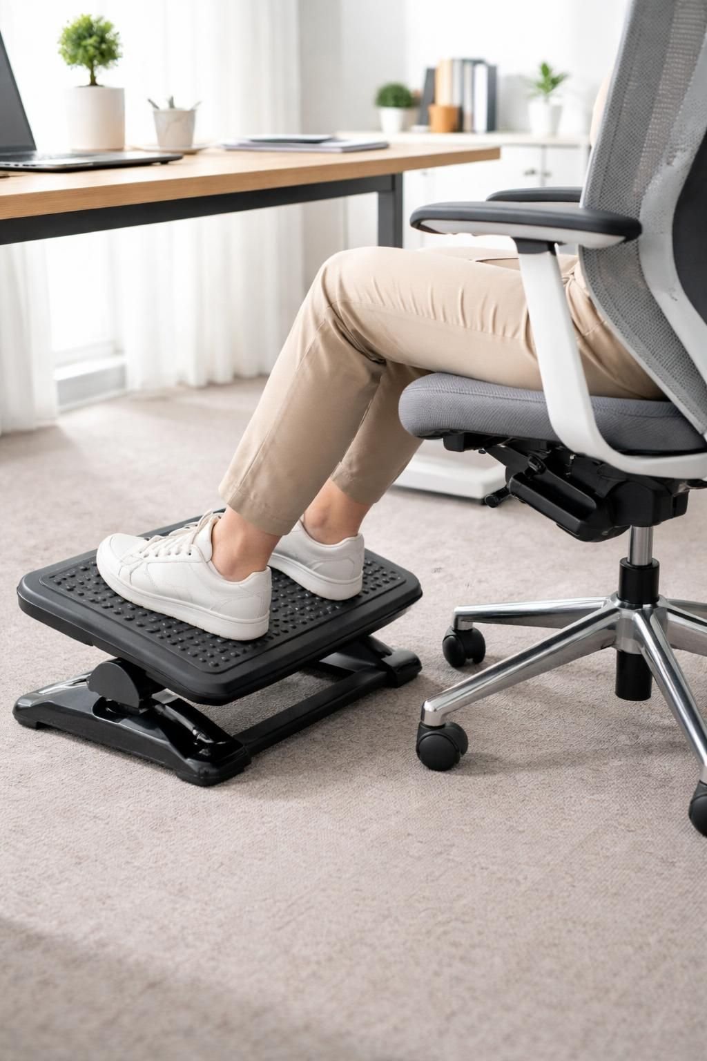 améliorez votre confort et adoptez une posture saine avec notre repose-pieds réglable, conçu pour optimiser votre position assise au quotidien.