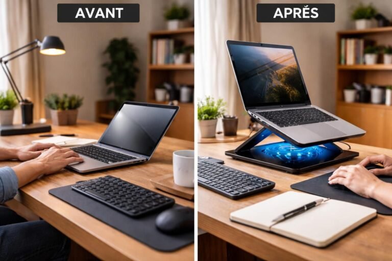 découvrez le support laptop avec refroidisseur intégré, la solution idéale pour garder votre ordinateur portable au frais et optimiser ses performances en éliminant la chaleur.